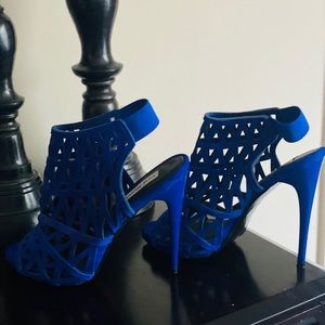 Electric blue suede heels